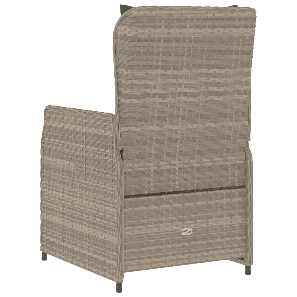 Sedie da Giardino Reclinabili 2 pz | Sedie da Esterno Grigio Chiaro Polyrattan