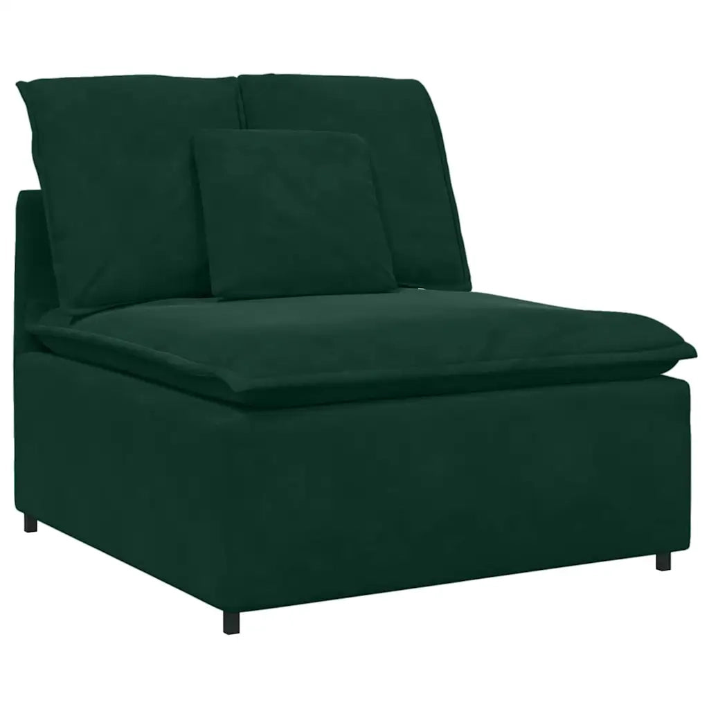 Divano Modulare con Cuscini Verde Scuro