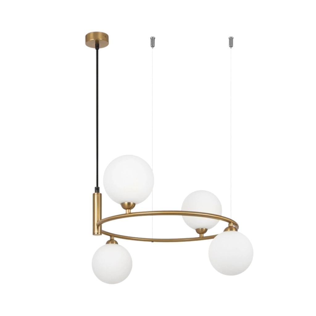 Lampada a sospensione Maytoni Ring ottone 4 luci Ø39