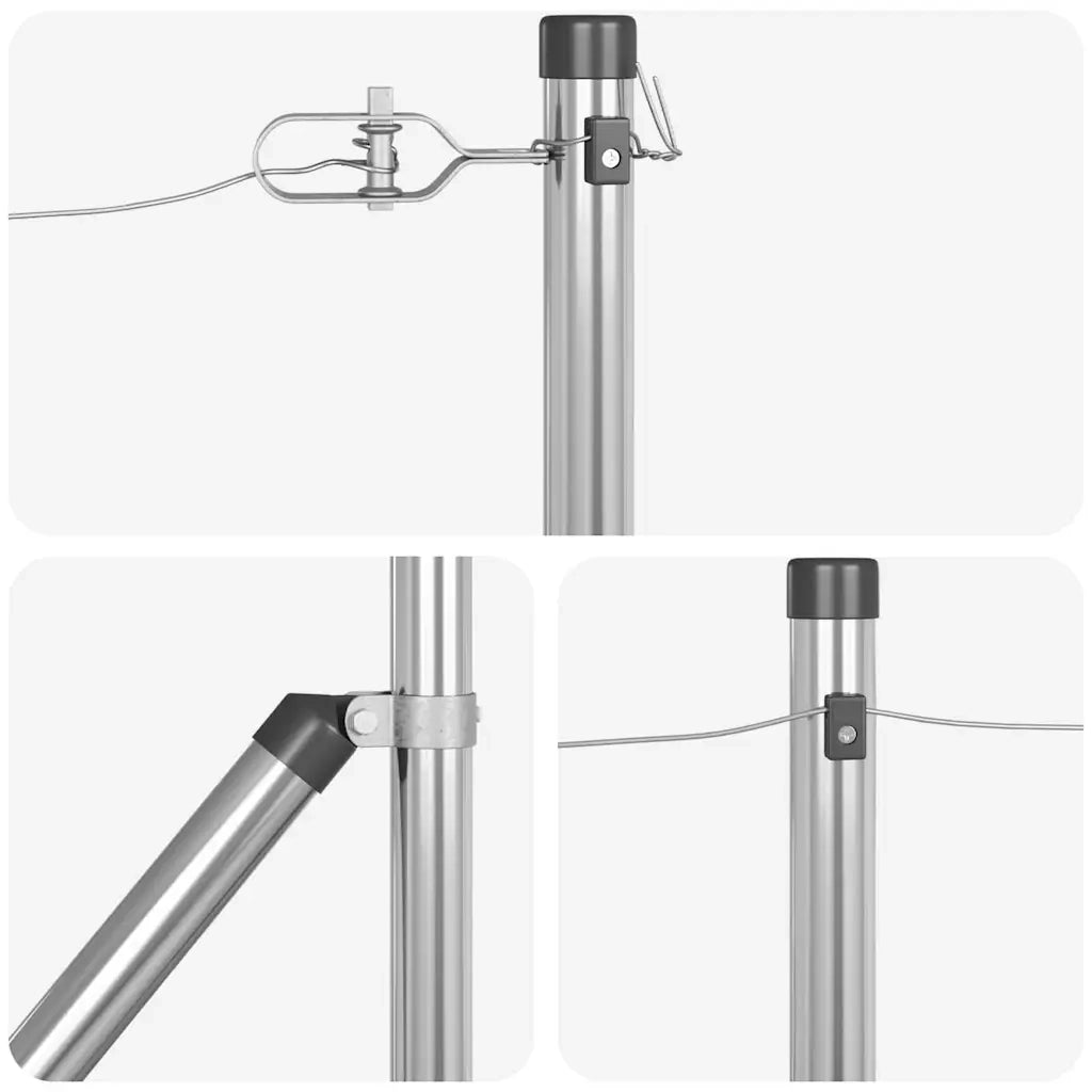 Palo della recinzione 13 pcs Argento Acciaio 42004273