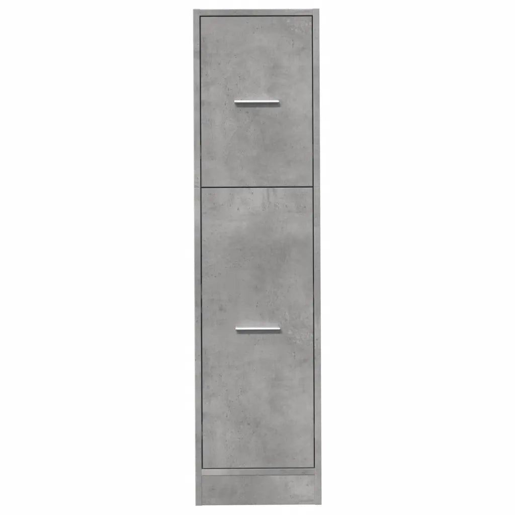 Armadietto da Farmacia Grigio Cemento 30x41x118 cm Truciolato