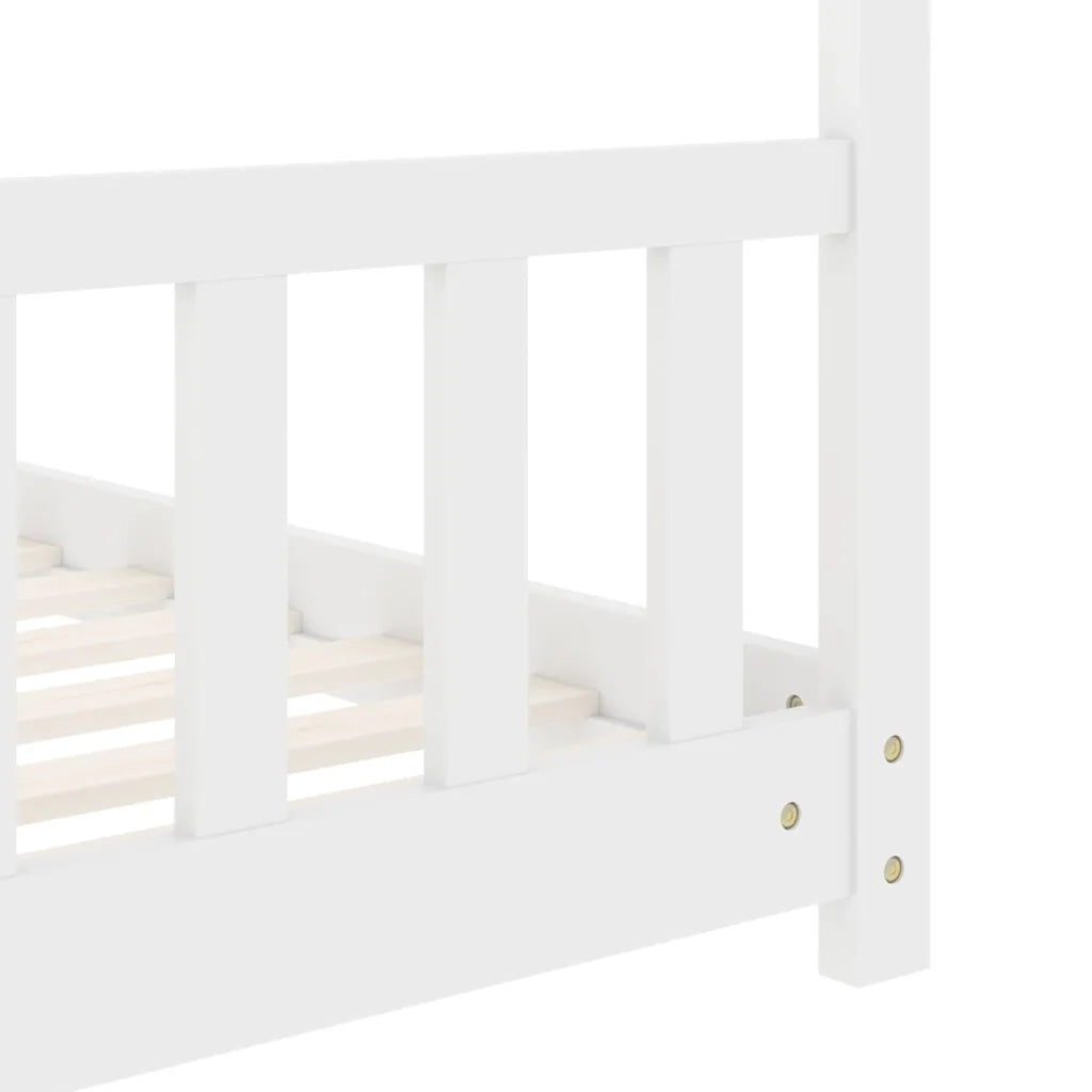 Giroletto per Bambini-Struttura Letto Bambini Bianco in Massello di Pino 70x140 cm 990509
