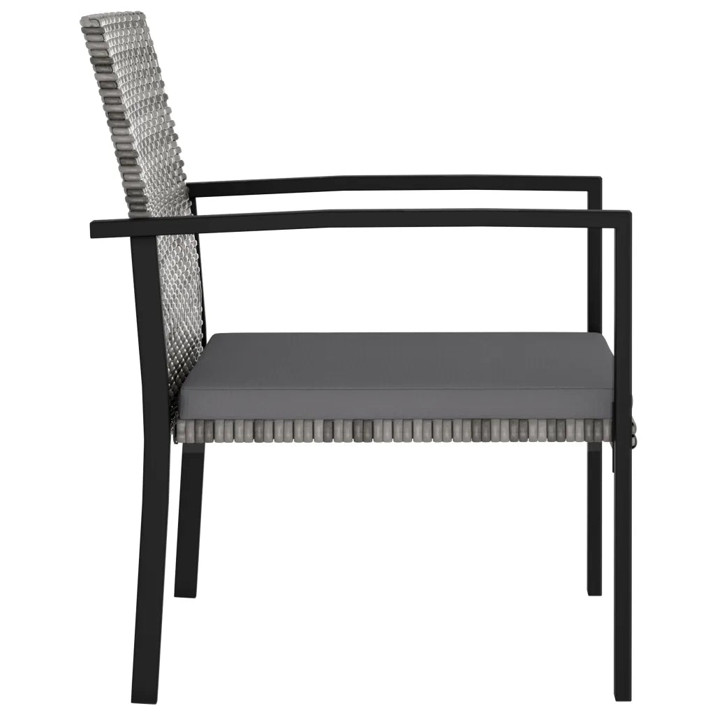 Set da Pranzo da Giardino 7 pz in Polyrattan Grigio 3065715