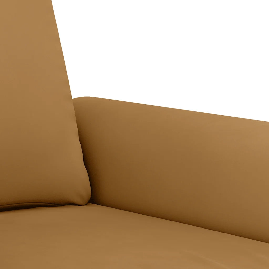 Set di Divani 3 pz con Cuscini Marrone in Velluto