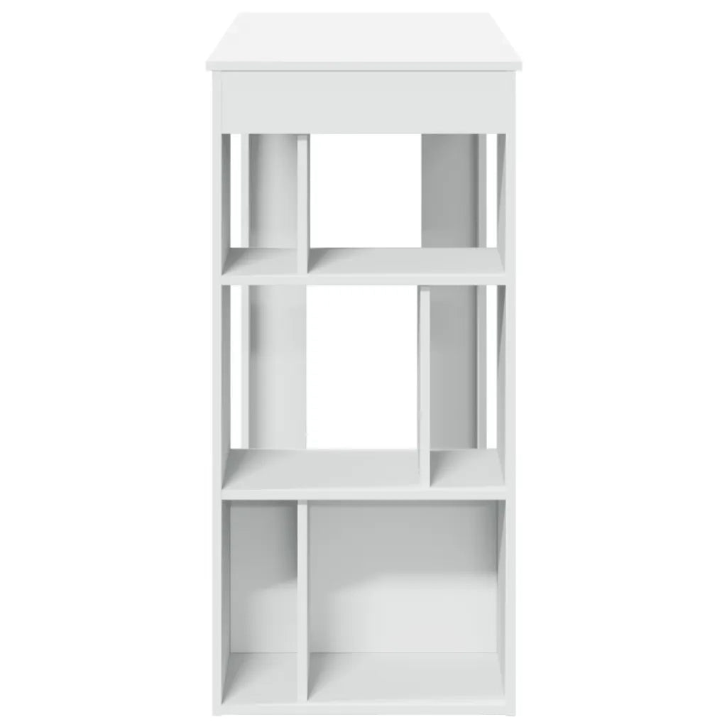 Tavolo Bar con Rastrelliera Bianco 102x50x103,5 cm Multistrato