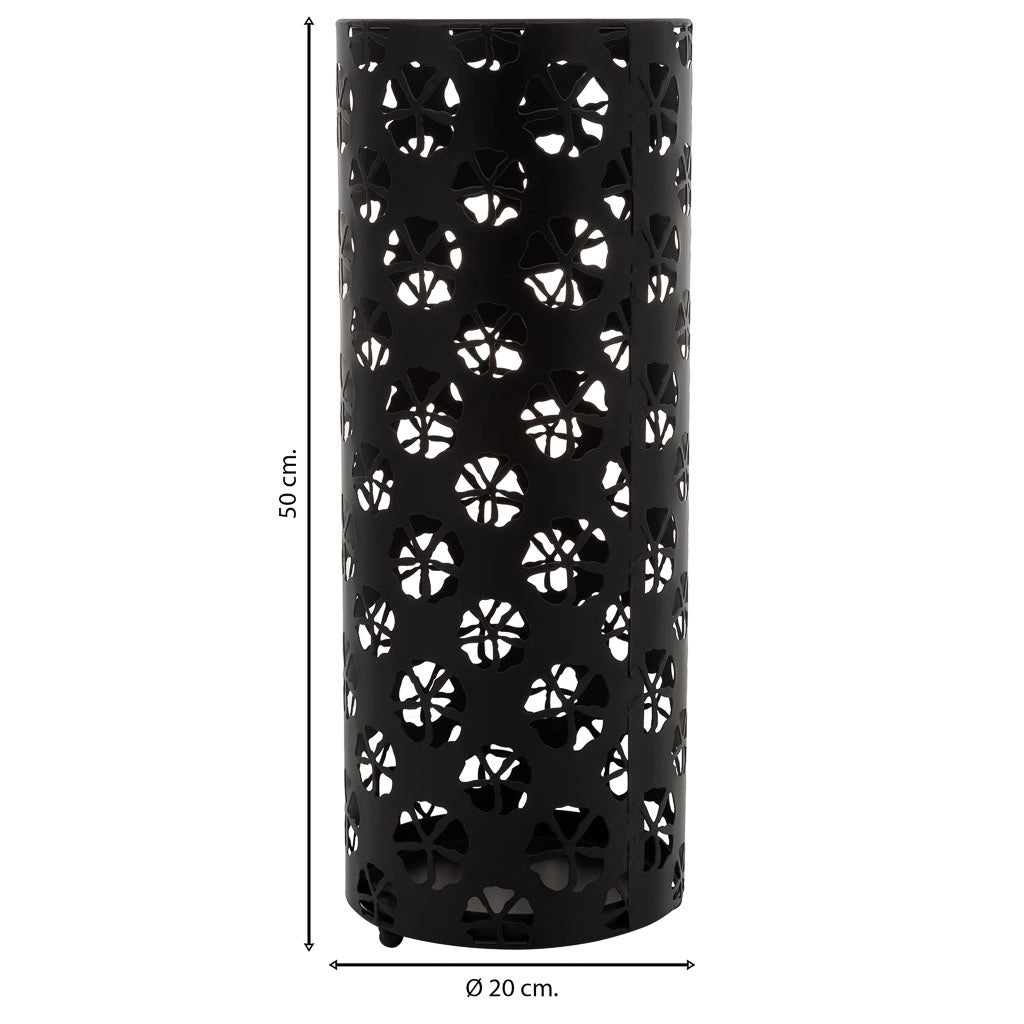 Portaombrelli tondo in metallo nero d20x50h