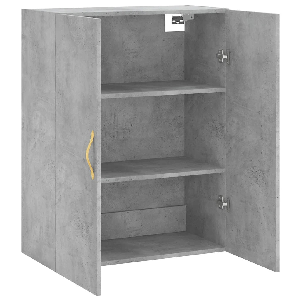 Mobile contenitore a parete pratico 69,5 x 34 x 90 cm in legno composito grigio cemento 02_0048573