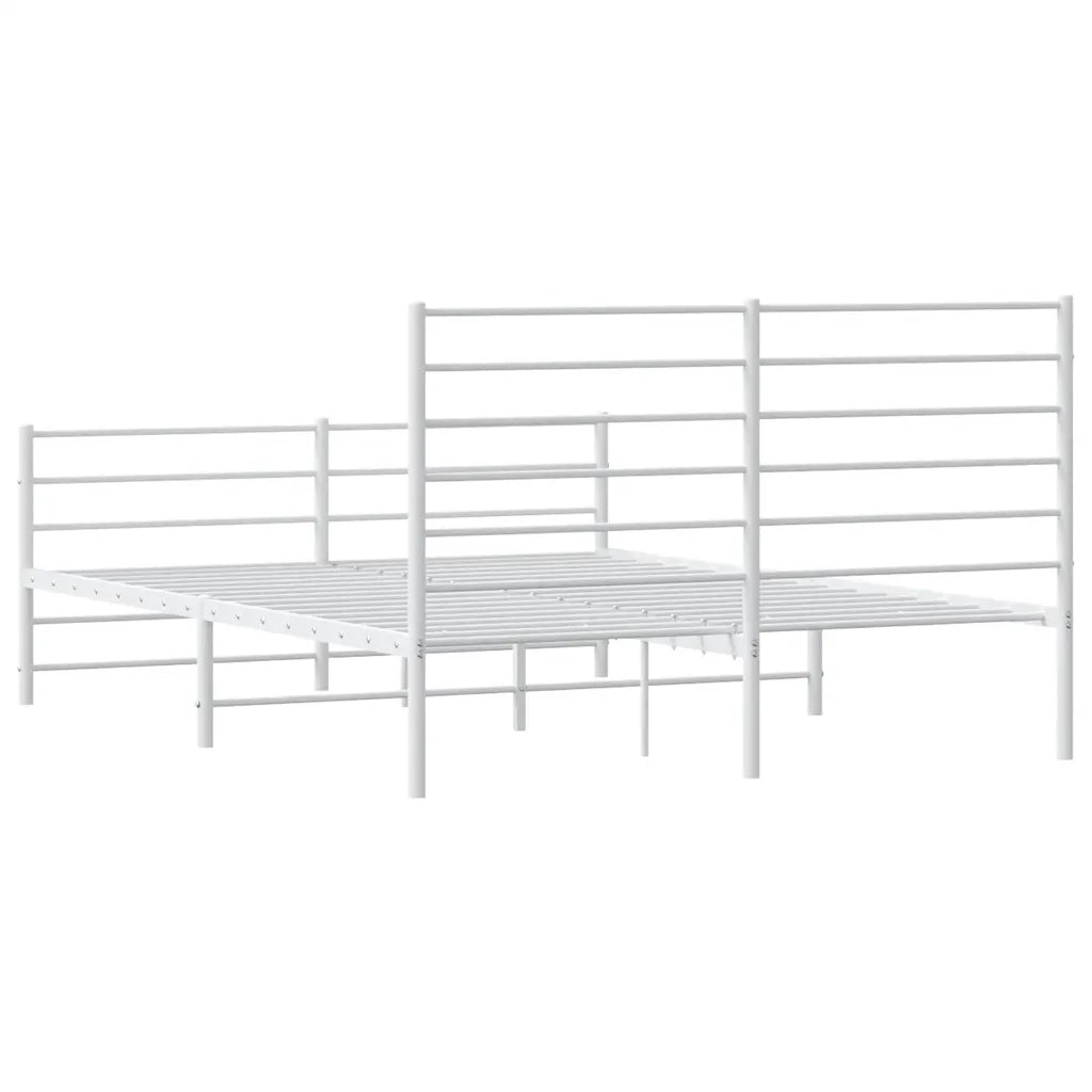 Giroletto con Testiera e Pediera-Struttura Letto Metallo Bianco 120x200 cm 672395