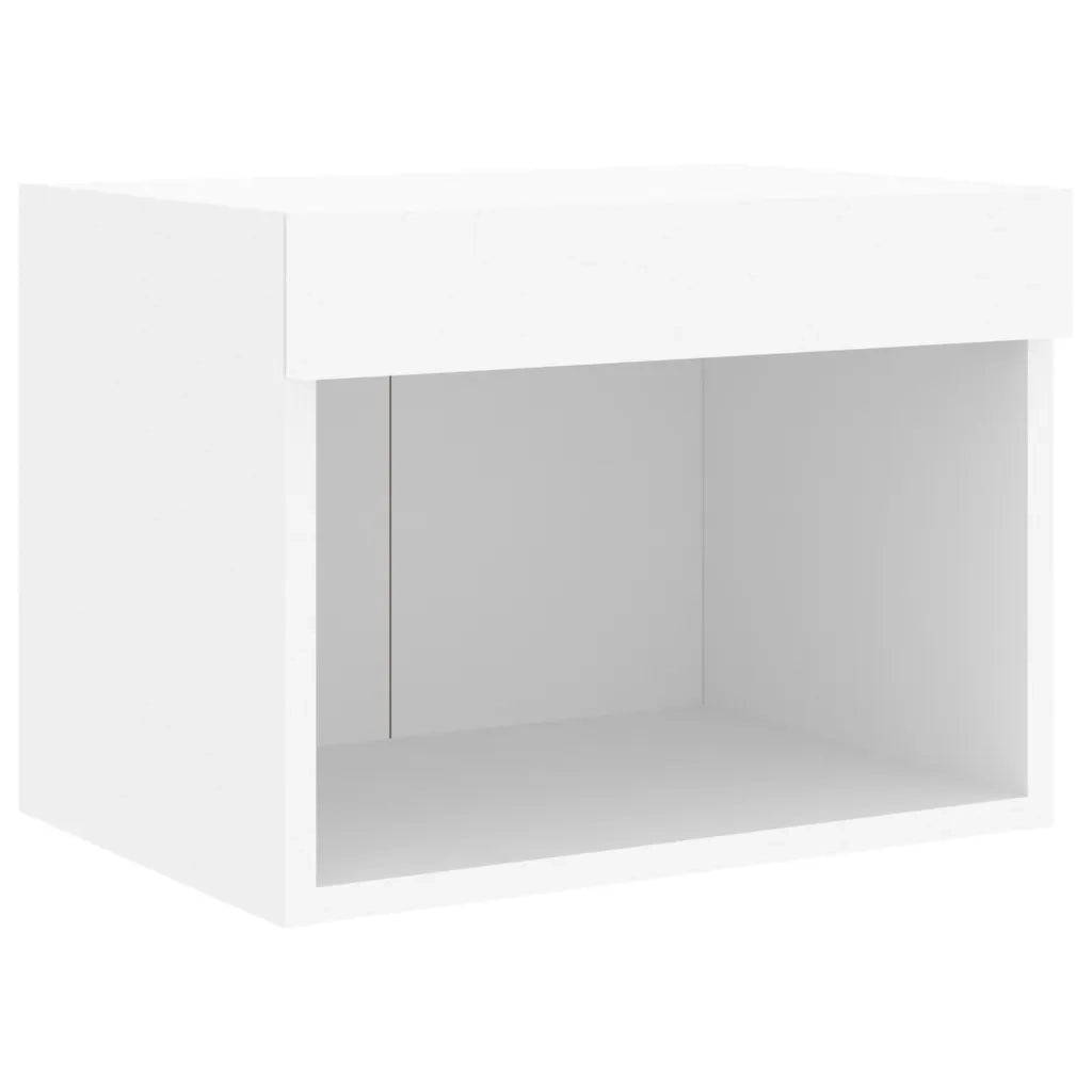 Mobili TV a Muro con LED 5pz Bianchi in Legno Multistrato 3216690