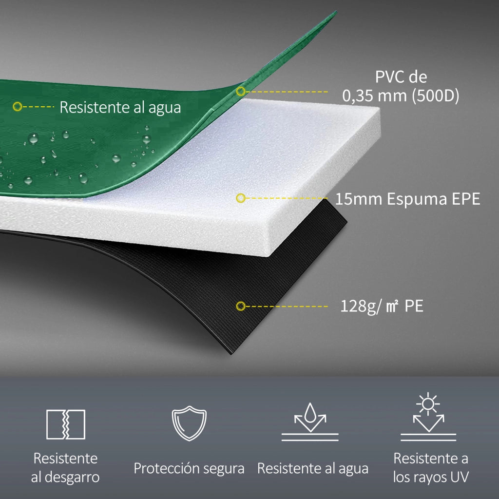 Copertura di protezione imbottita per trampolino ¨C zephmum ¨C Verde ?244 cm