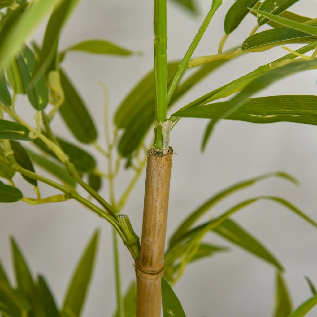 Pianta Artificiale di Bambù H120 cm con Vaso Verde