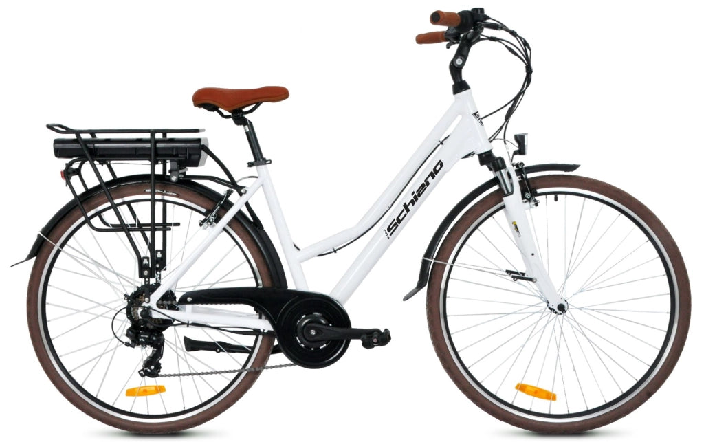 F.LLI SCHIANO City bike donna 28" alluminio forcella ammortizzata  10.4 ah Bianca