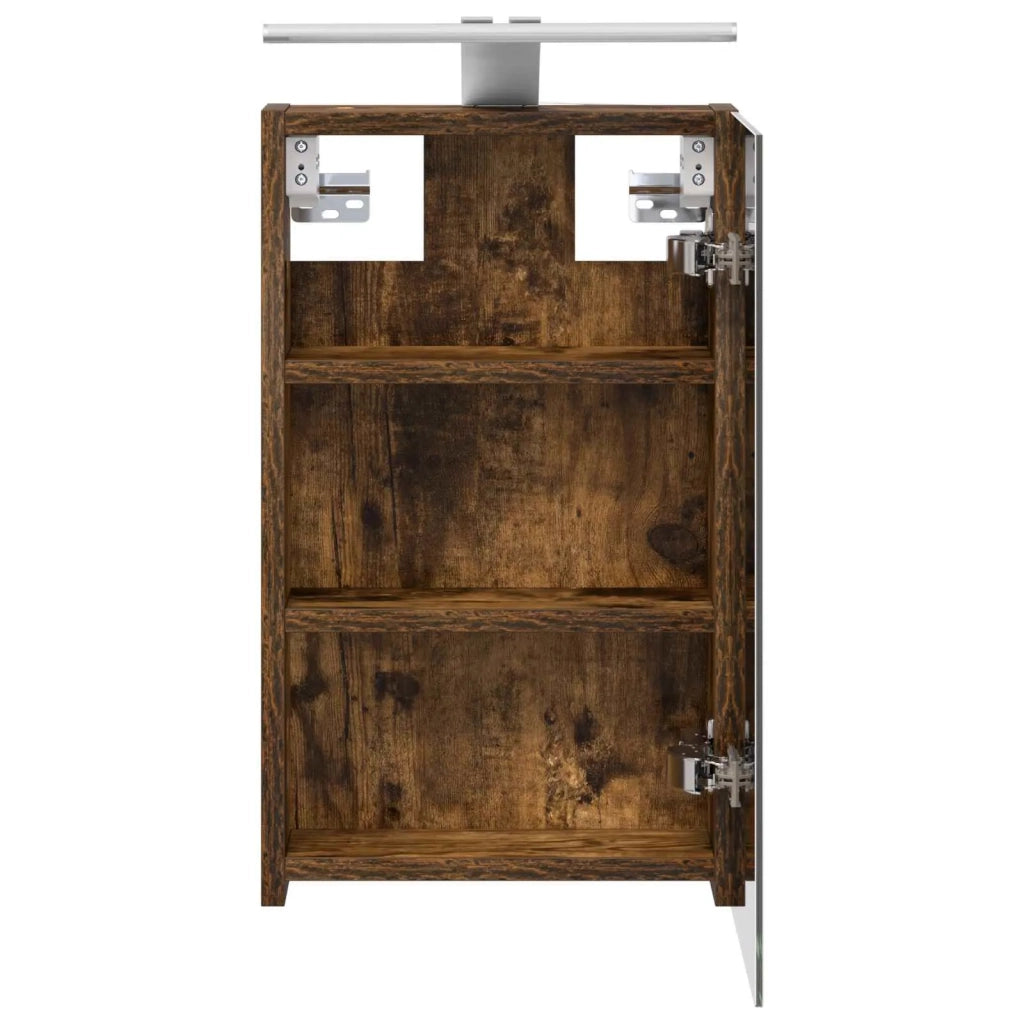 Mobiletto per specchio da bagno Rovere fumé 30 x 10,5 x 50 cm 889019