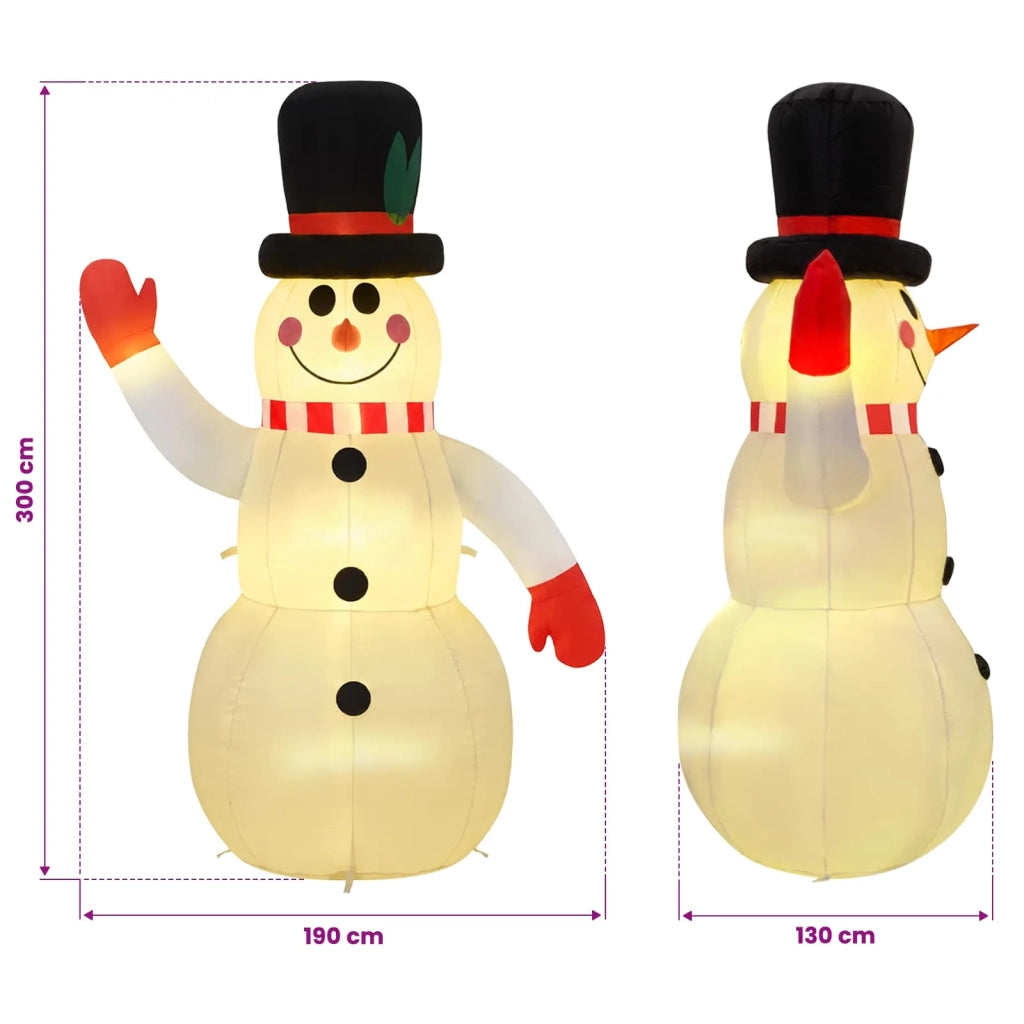 Pupazzo di Neve Gonfiabile con LED 300 cm 345369
