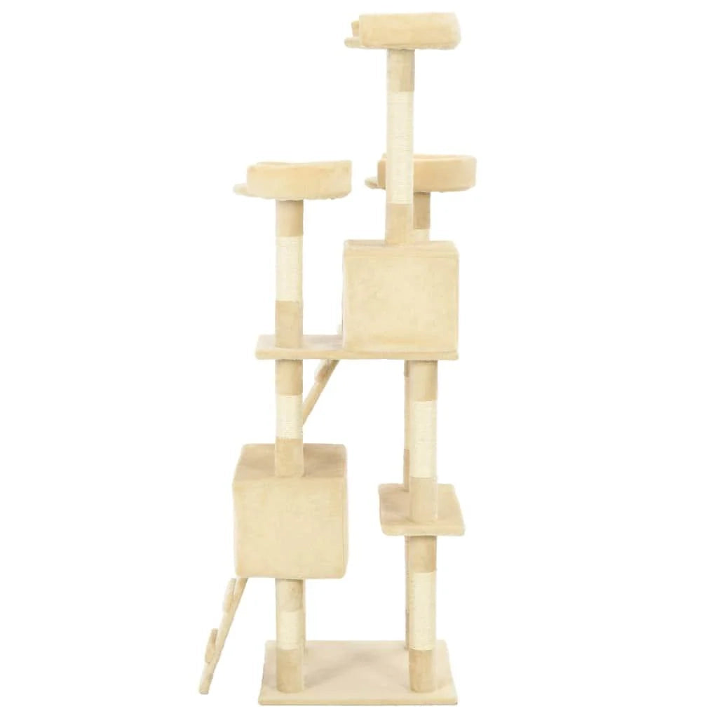 Tiragraffi albero per gatti cuccia per gatti giocattolo peluche sisal 170 cm beige 3702119
