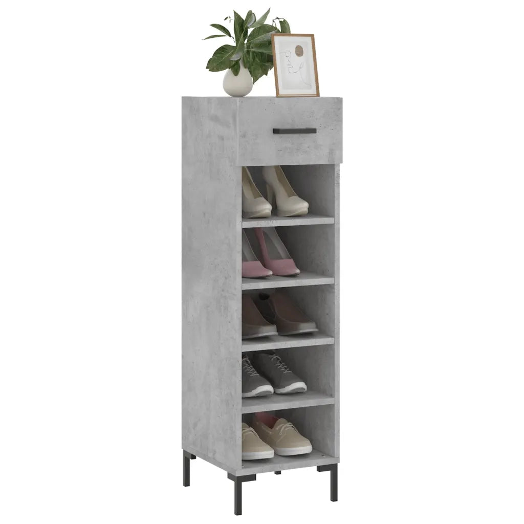 Scarpiera-Scaffale per scarpe Grigio Cemento 30x35x105 cm in Legno Multistrato 532696