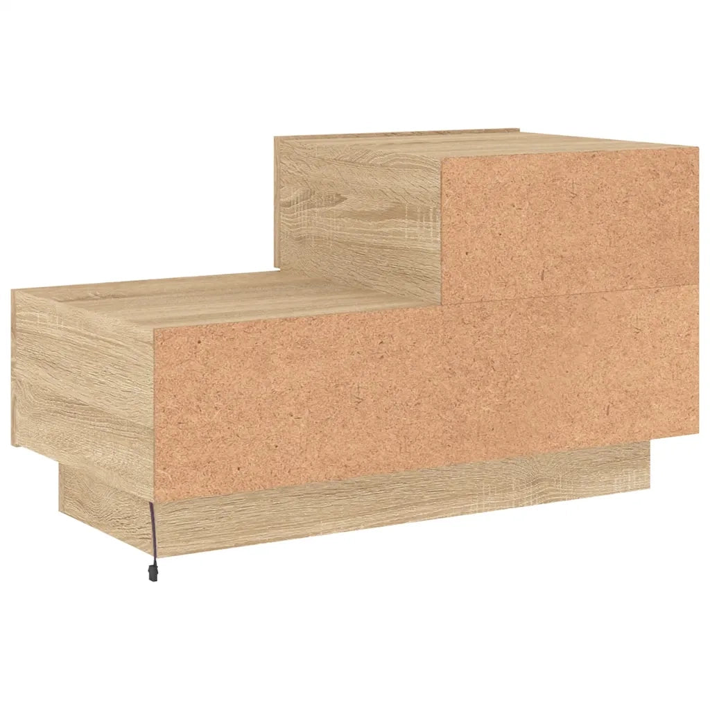 Comodino con Luci LED-Tavolino da notte Rovere Sonoma 70x36x40,5 cm