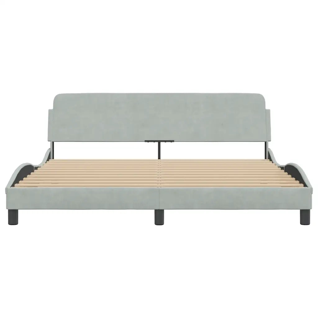 Struttura letto Dover Grigio Chiaro 180x200 cm in Velluto 373336