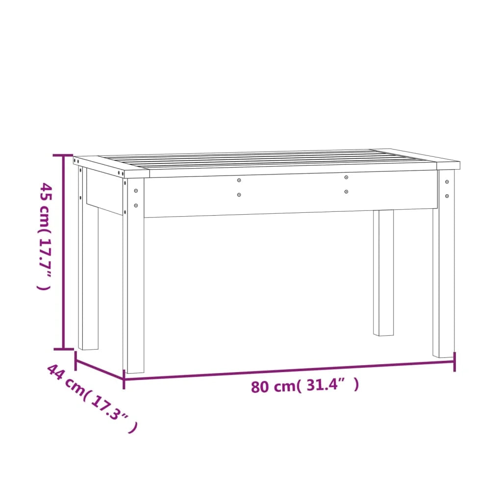 Panca da giardino mobili da esterno per patio terrazza nera 80 x 44 x 45 cm legno di pino massiccio 02_0011758