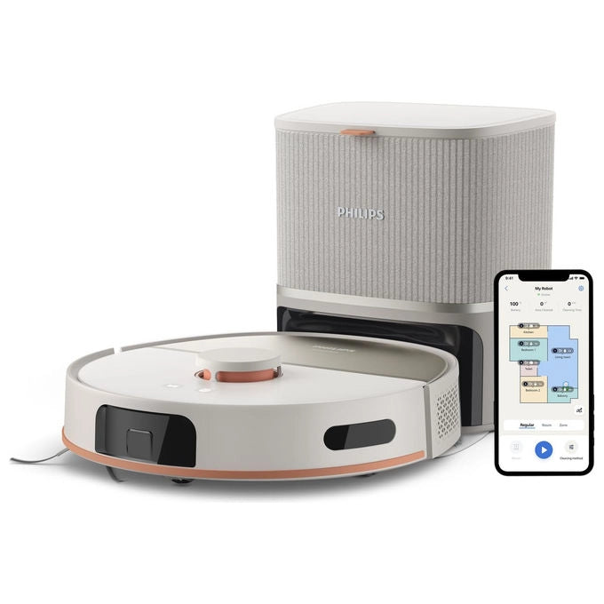 Philips XU5100-20 HomeRun Serie 5000 Robot aspirapolvere Laser 10000 Pa autonomia 200 min Wi-Fi app auto-svuotamento colore Bianco