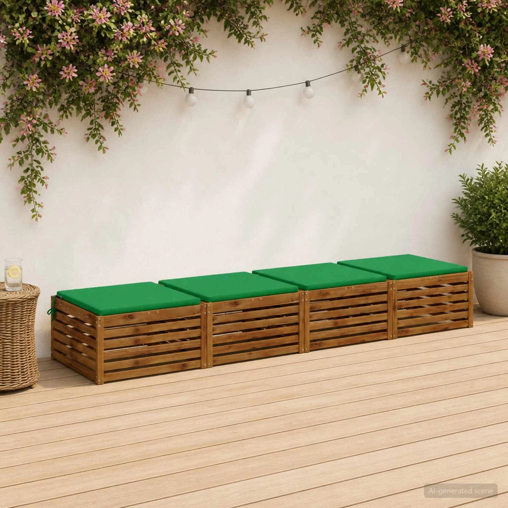 Cuscini per Sedia in 4 Pezzi SOEST 4 pz 100% Poliestere Verde 944626