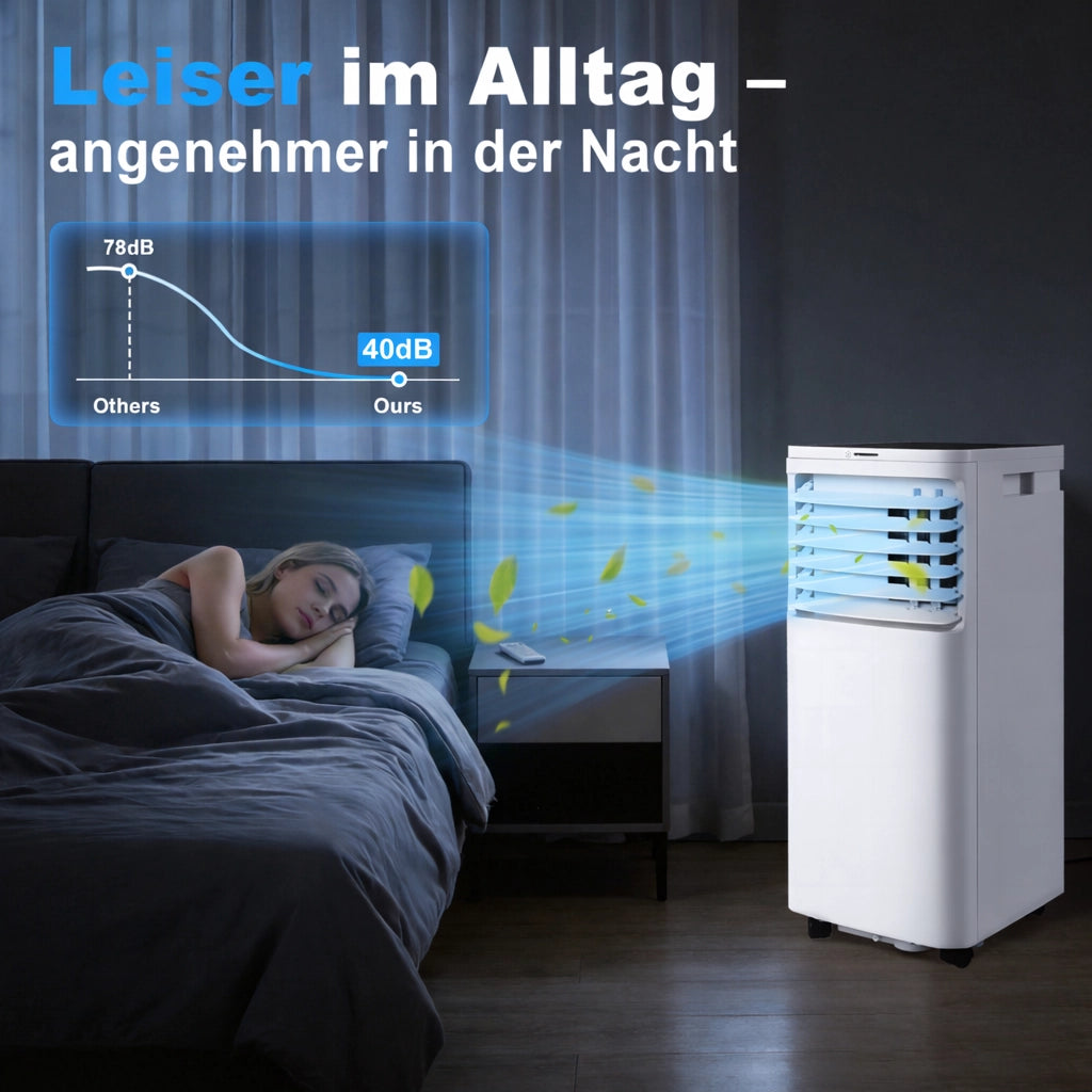 ZMH Condizionatore portatile 3 in 1 9000BTU con raffreddamento e ventilazione modalità notturna silenziosa adatto