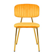 Set di 2 sedie Giselle in velluto arancione chiaro e oro