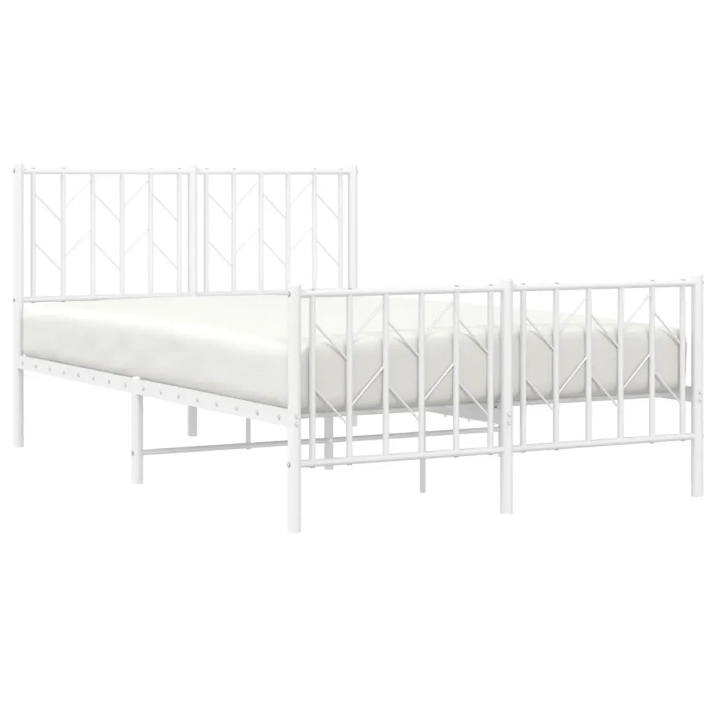 Giroletto con Testiera e Pediera-Struttura Letto Metallo Bianco 120x190 cm 983847