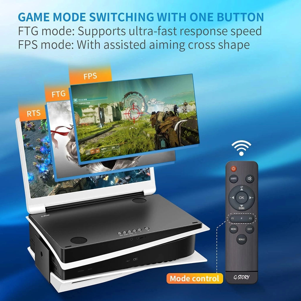 15.6'' Monitor portatile per PS5, schermo portatile UHD 4K IPS per PS5 (non incluso) con due HDMI, HDR, Freesync, modalità di gioco