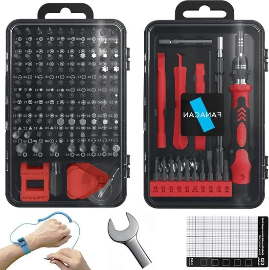 Set di chiavi a ingranaggi per riparazioni elettroniche DIY - 160-in-1 - per PC, laptop e smartphone
