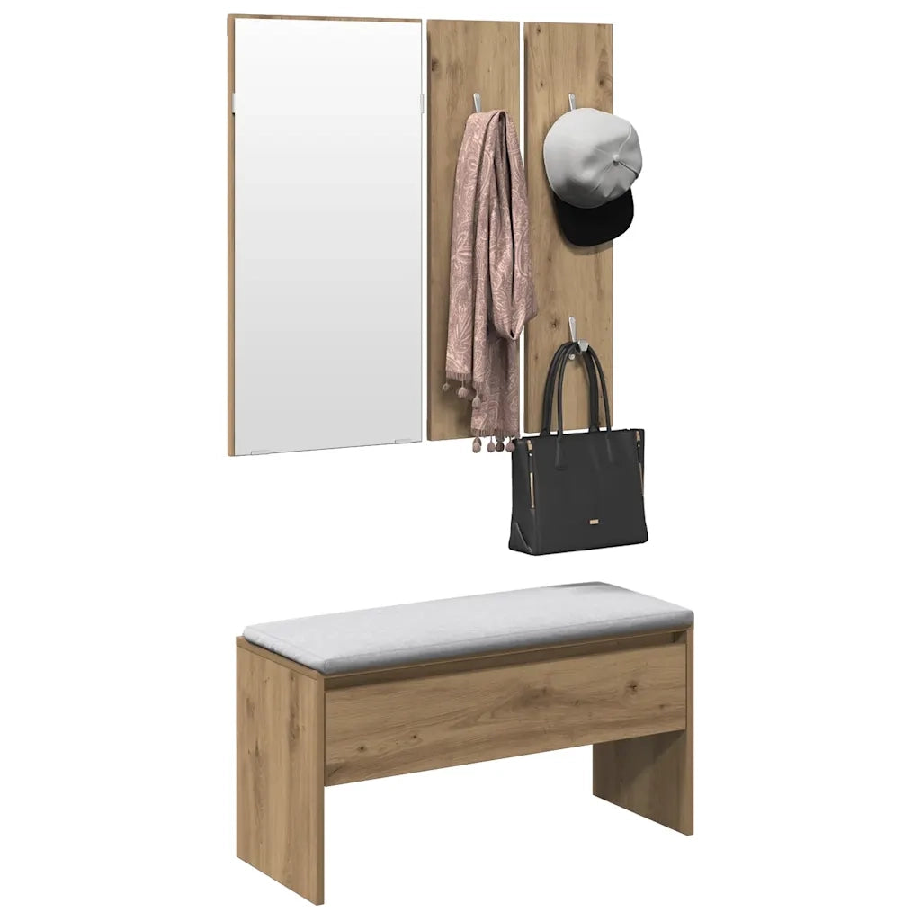 Set di Mobili da Corridoio Rovere Artigianale Legno Multistrato