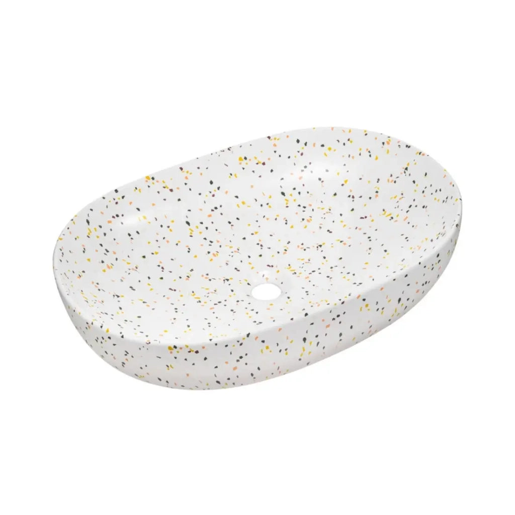 Set ICON: mobile sottolavabo 80cm con nicchie visibili + piano per lavabo + lavabo da appoggio marmorizzato