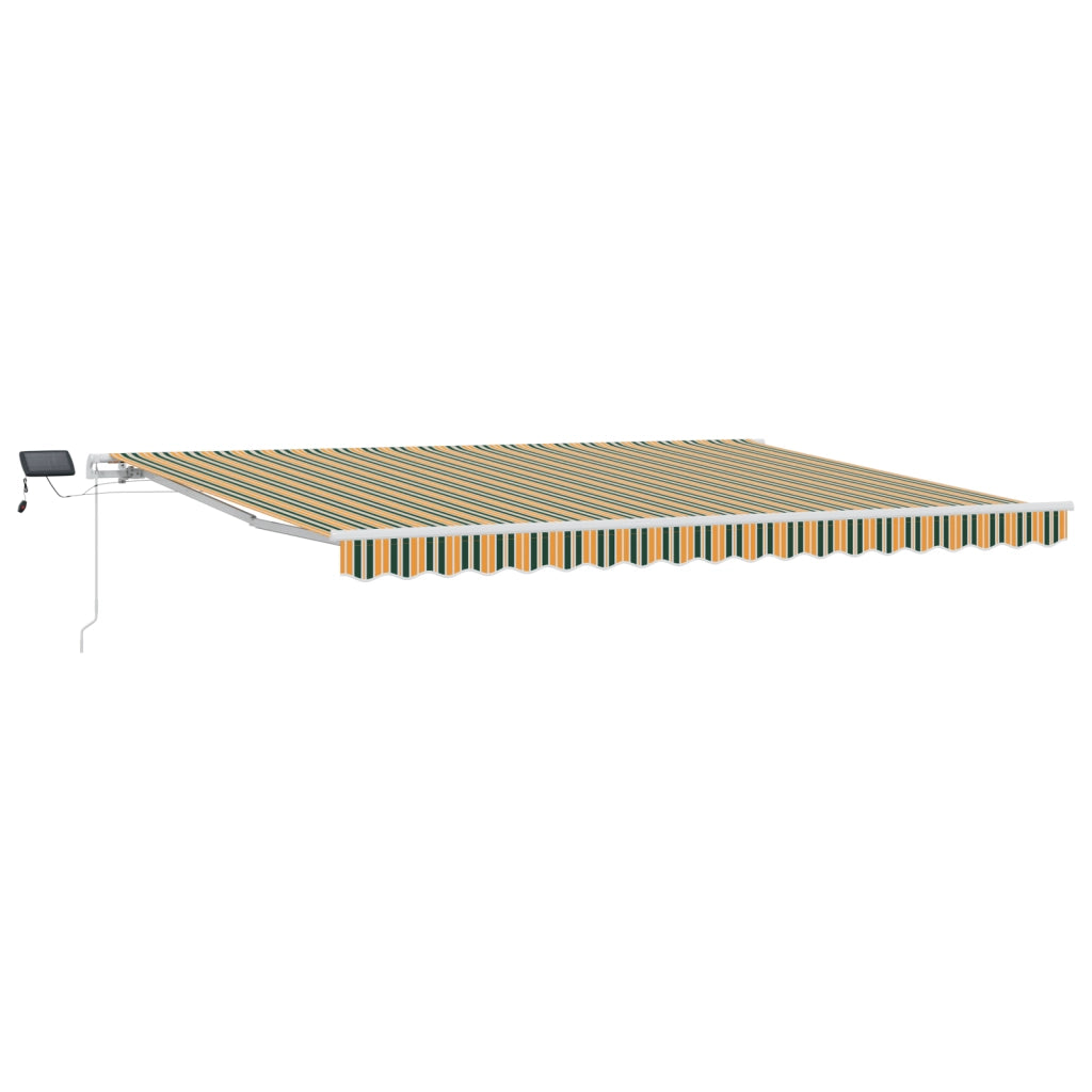 Tenda retrattile manuale con LED verde e gialla 450x350 cm