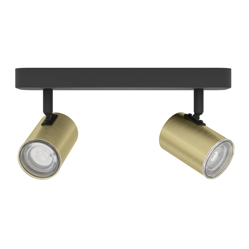 Faretti E Spot Moderno Consuma 1 Acciaio Ottone 2 Luci Gu10 Ip44