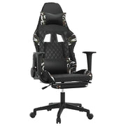 Sedia Gaming | Sedia da e-sports Massaggio Poggiapiedi Nero e Mimetico Similpelle