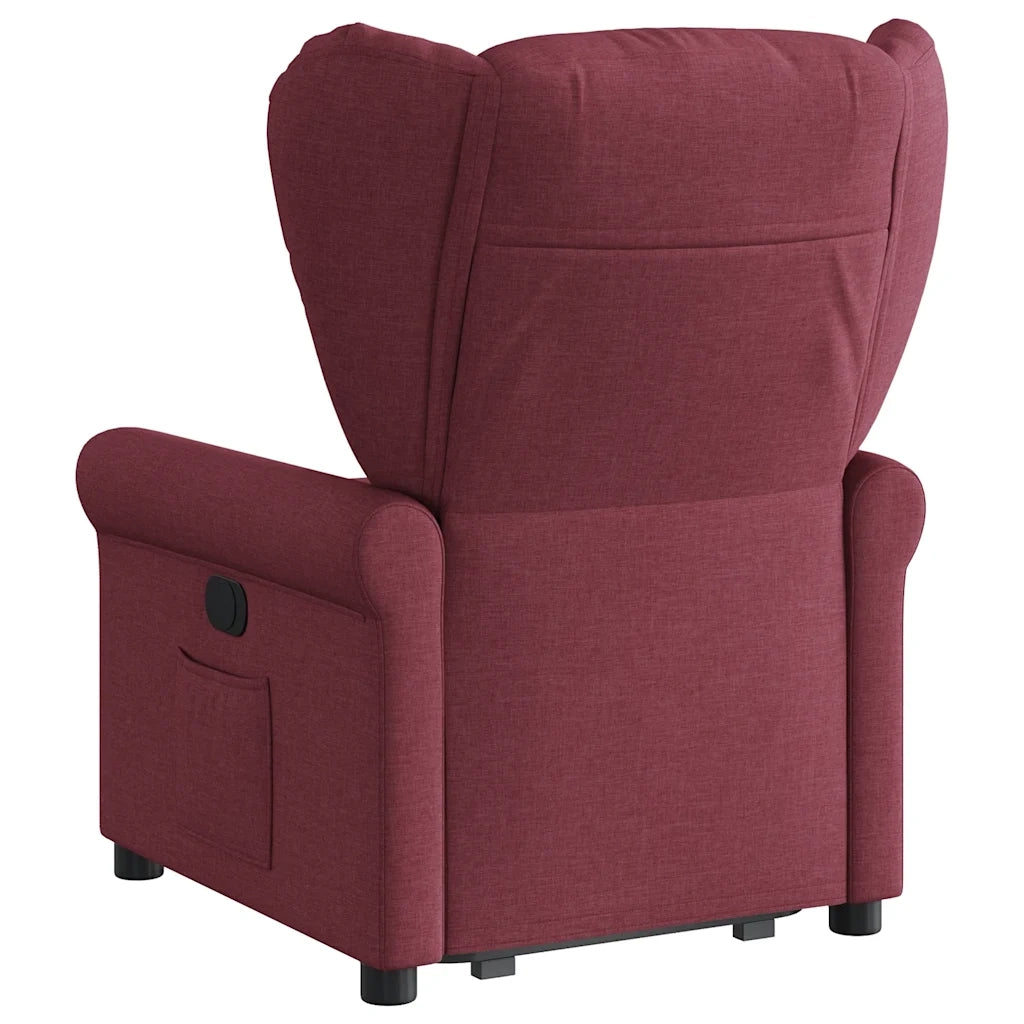 Poltrona Alzapersona Reclinabile Rosso Vino in Tessuto 3303377