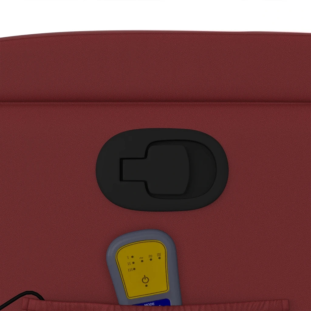 Poltrona Massaggiante Reclinabile Rosso vino in Similpelle 372438