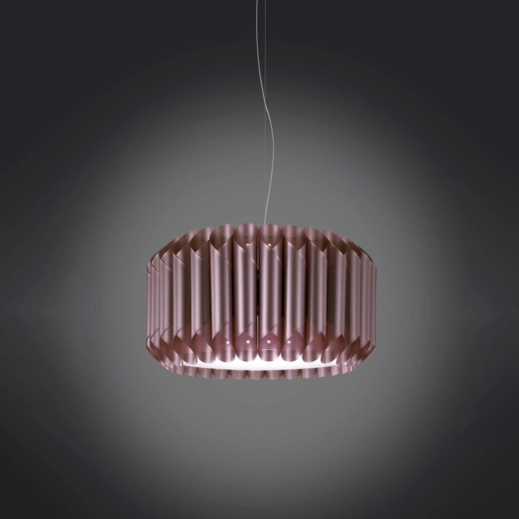 Sospensione Moderna Louise Polilux ® Pink Metal E Metallo Cromo 1 Luce E27