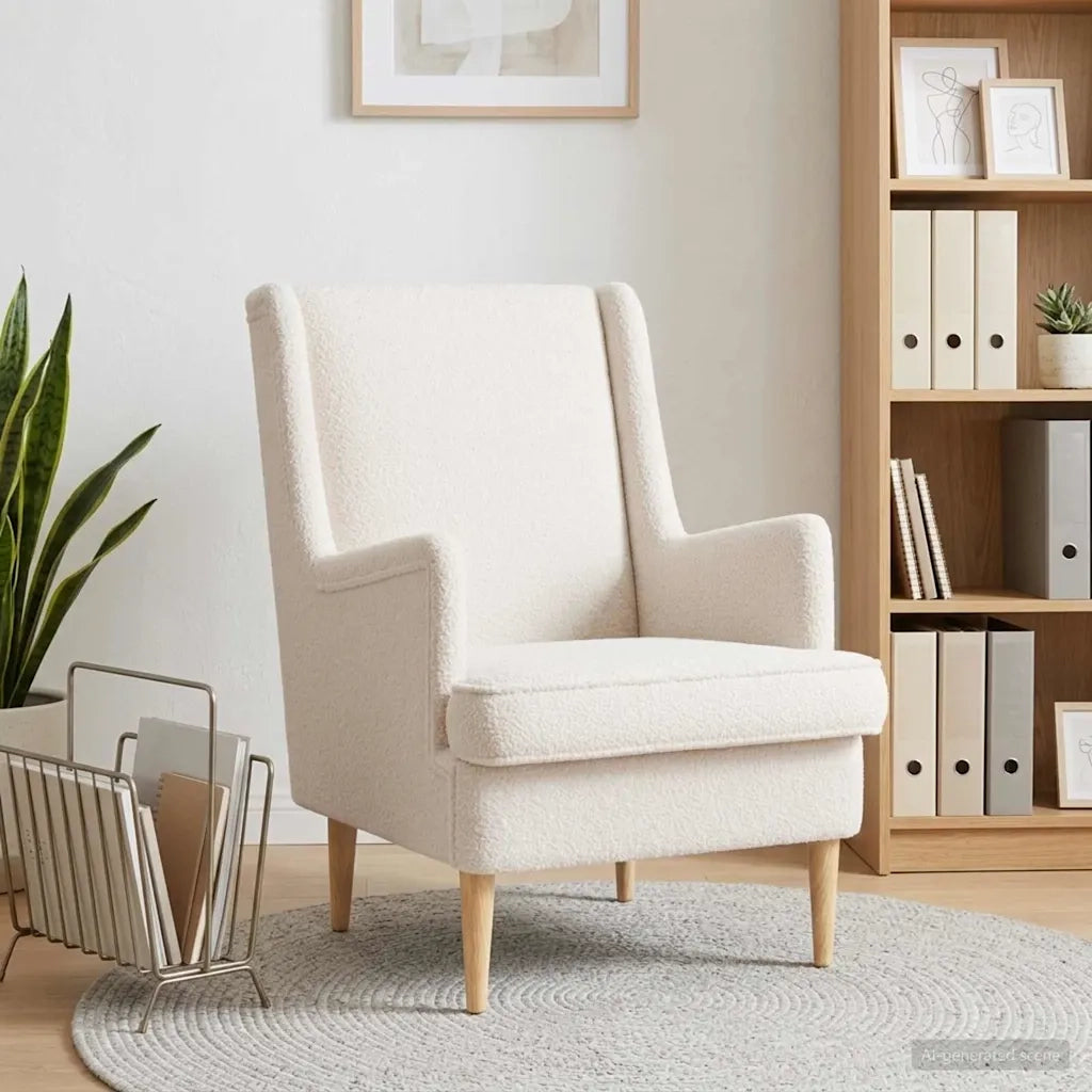 Poltrona-Poltroncina-Divano Sedia Crema Boucl¨¦ 645979