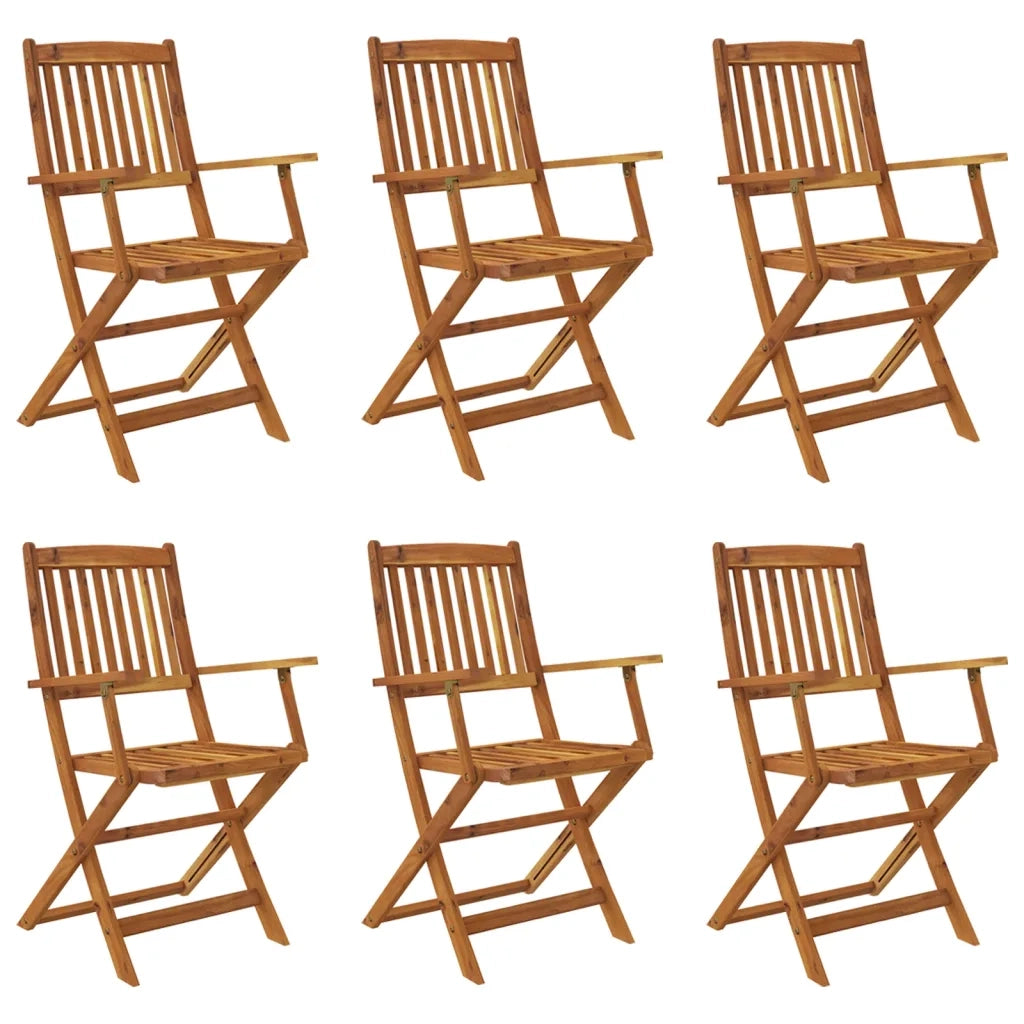 Set da Pranzo da Giardino 7 pz Pieghevole in Massello di Acacia cod mxl 47529