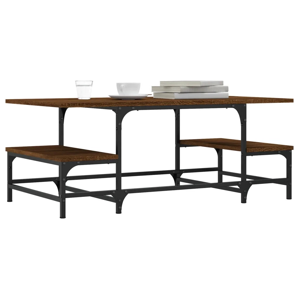 Tavolino Salotto-Tavolino da soggiorno-Tavolo Rovere Marrone 100x50,5x40cm Legno Multistrato