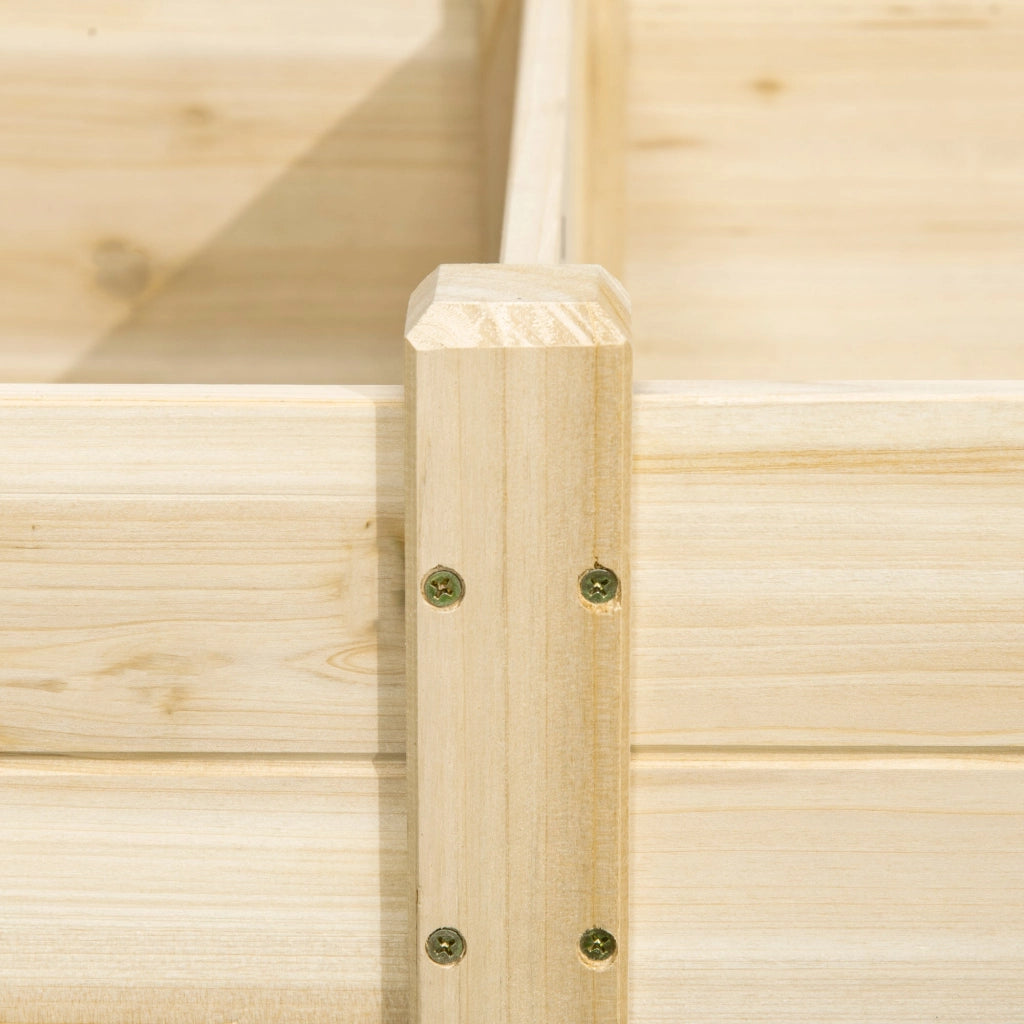 Letto per Orto Rialzato con Fondo Aperto e 2 Sezioni Separate 244x61,5x27 cm in Legno di Abete Naturale