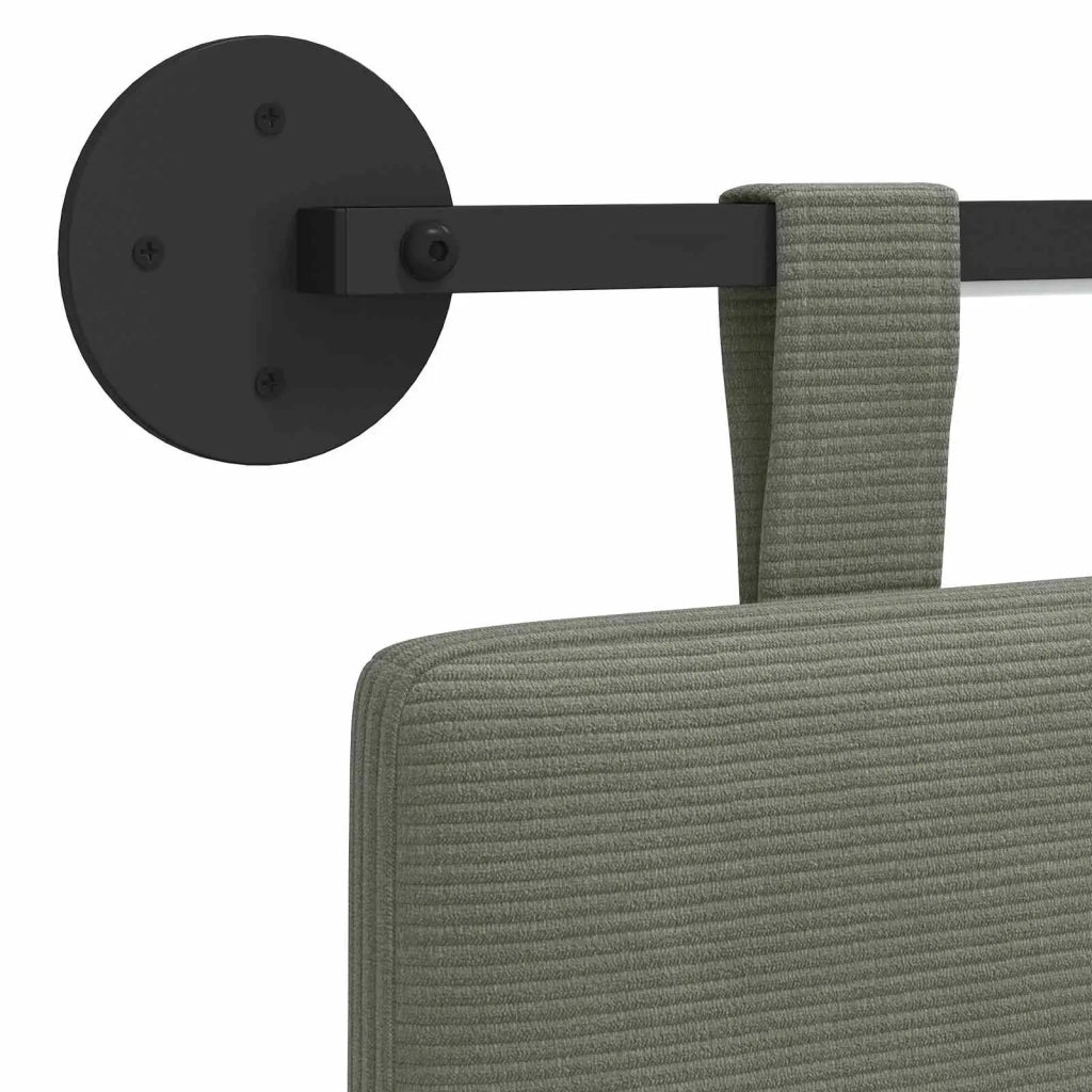 Testiera sospesa Con luce LED Grigio Chiaro Tessuto in Cords