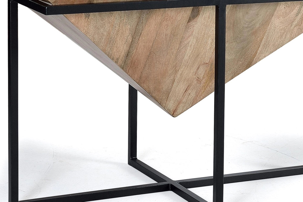 Tavolino in legno di mango e metallo