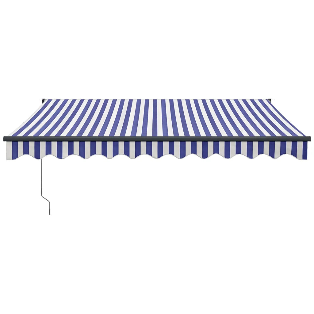 Tenda Sole Retrattile-Tenda parasole per balcone Blu e Bianca 3,5x2,5m Tessuto e Alluminio 752779