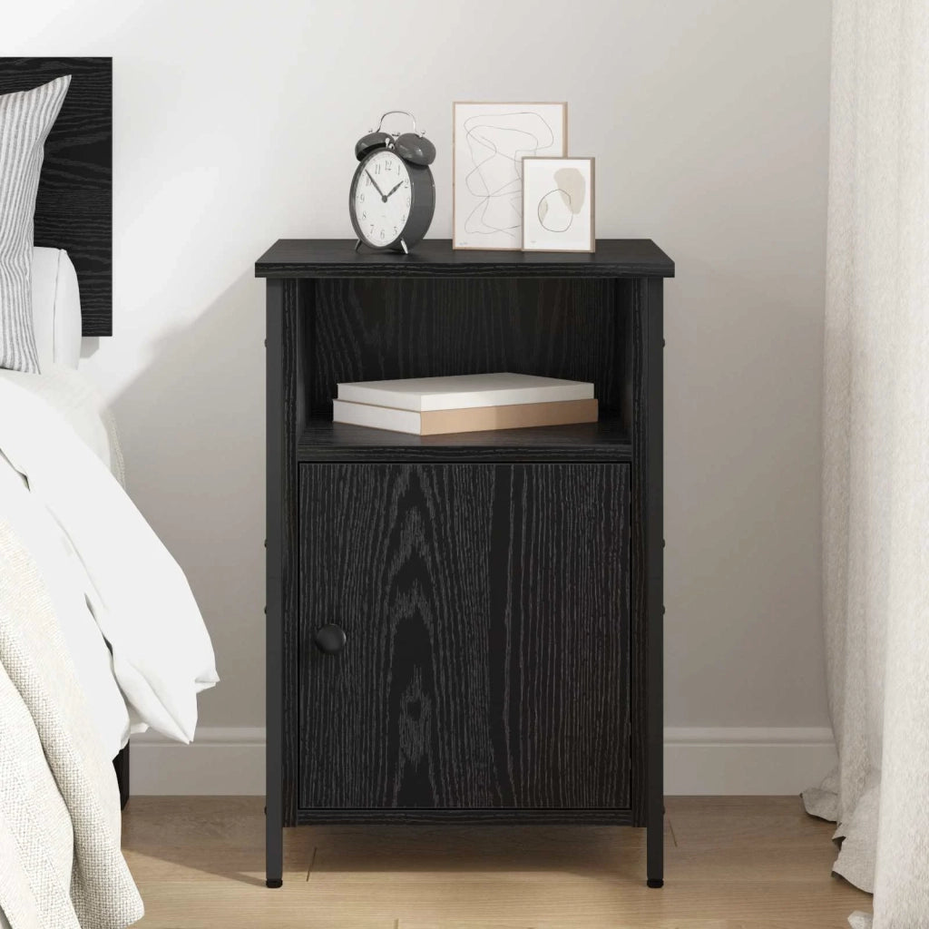 Armadio da Notte Rovere Nero 40 x 42 x 60 cm Legno multistrato 881836