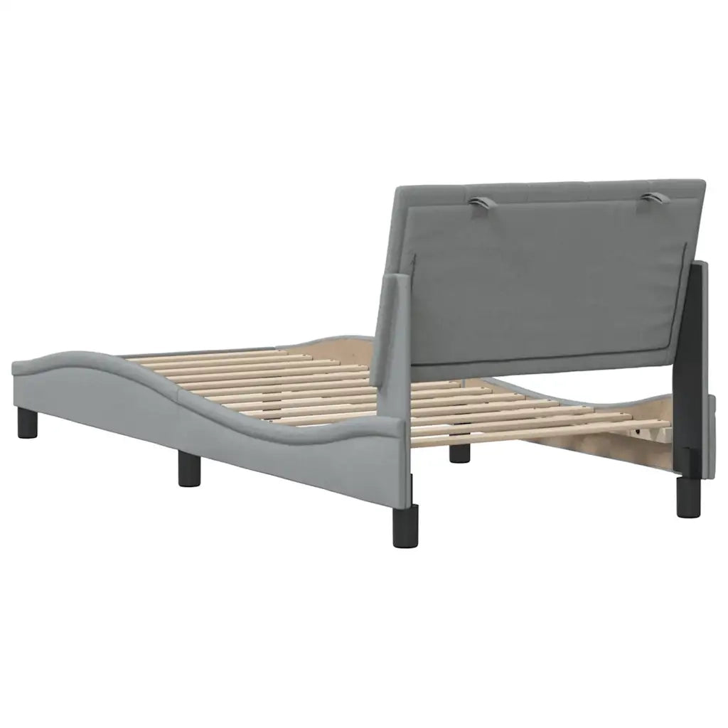 Giroletto senza Materasso-Struttura Letto Hanko Grigio Chiaro 90x200 cm Tessuto 364222