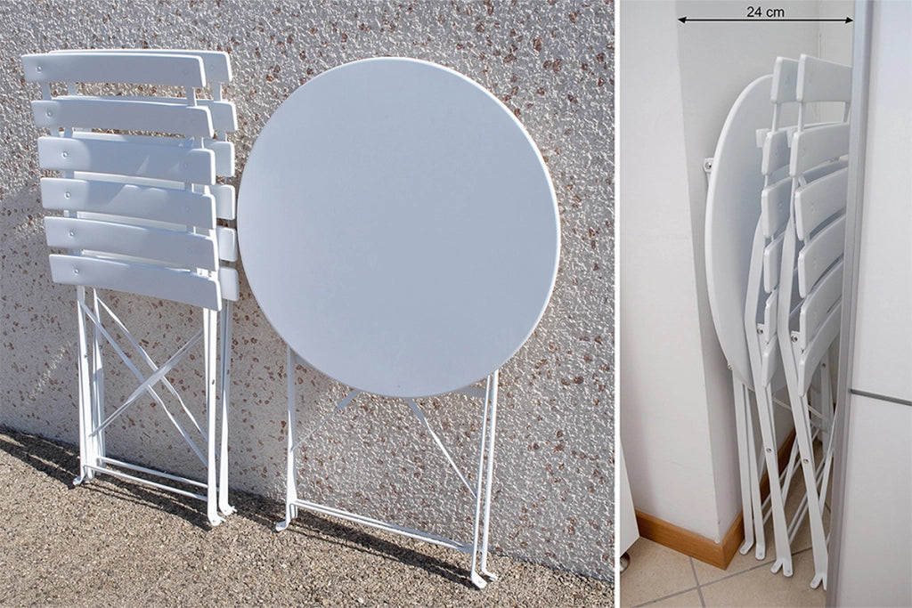 Set tavolo e sedie da giardino pieghevoli bianco – Positano - TRSP08PO