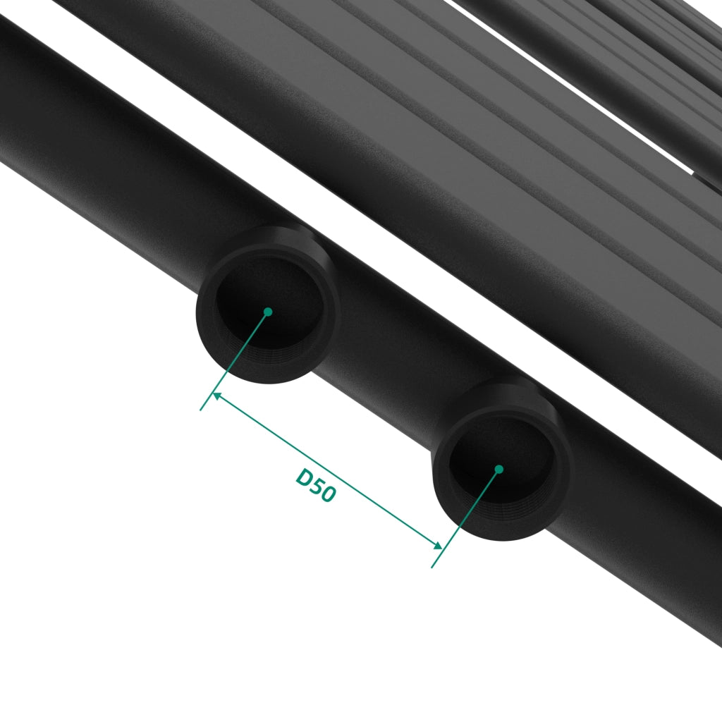 Scalda Asciugamani da Parete Voss ad Acqua Calda 120 x 60 cm Nero [neu.haus]
