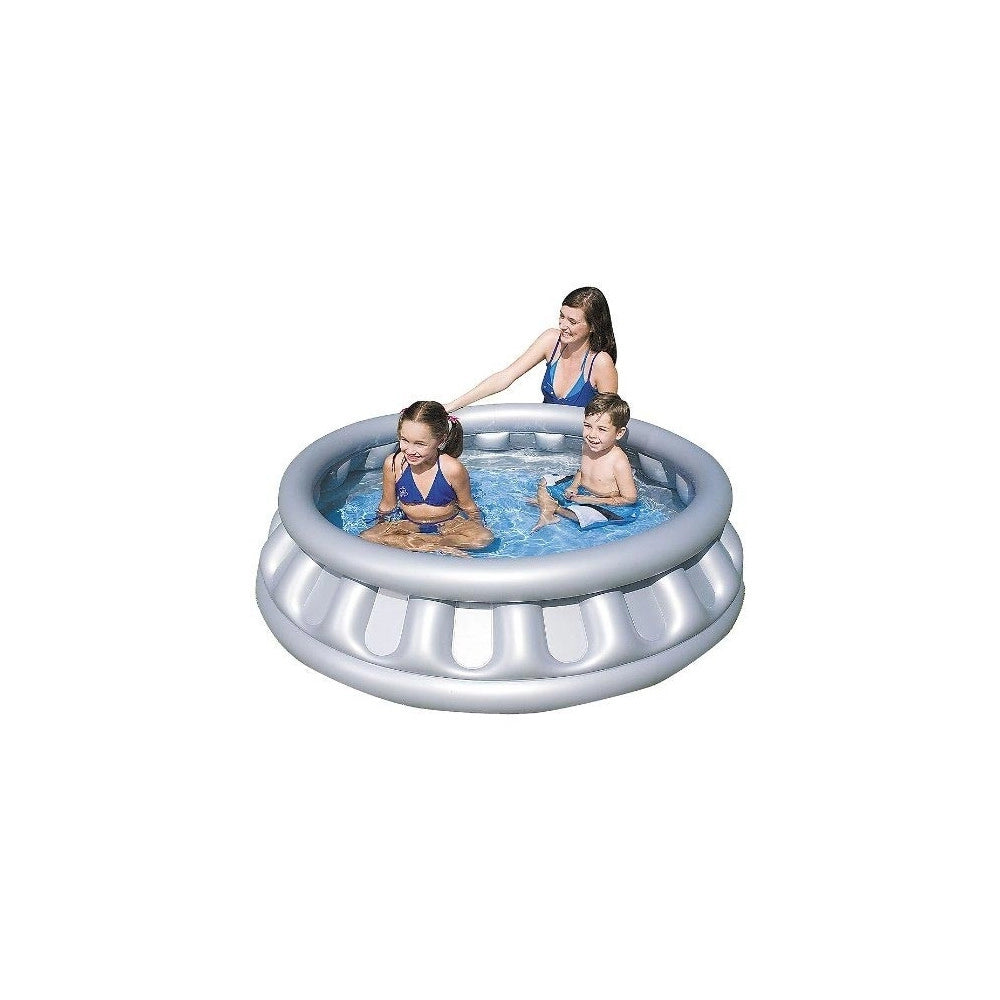 Trade Shop - Piscina Gonfiabile A Forma Di Astronave Spaceship Esterno Fuori Terra 147x41cm -